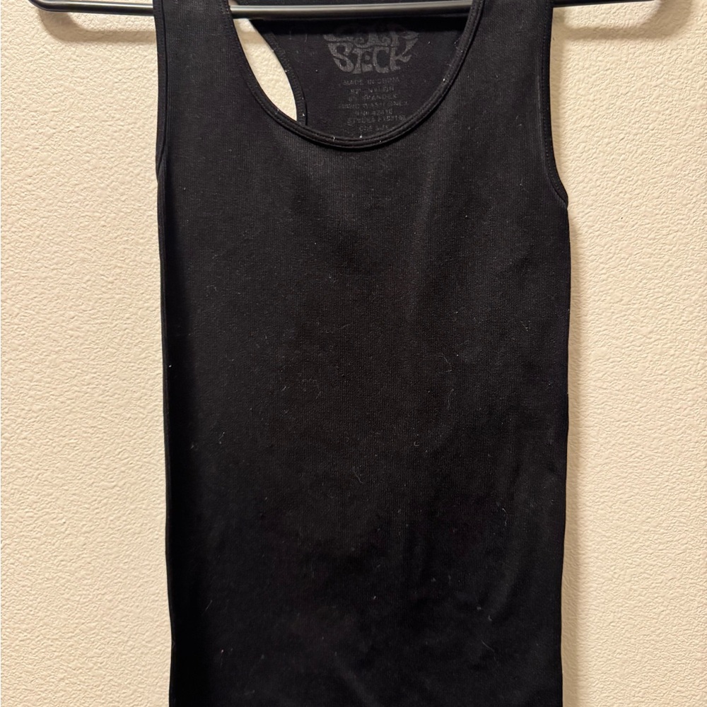 Y2K Lipstick Sleek Black Tank Top
